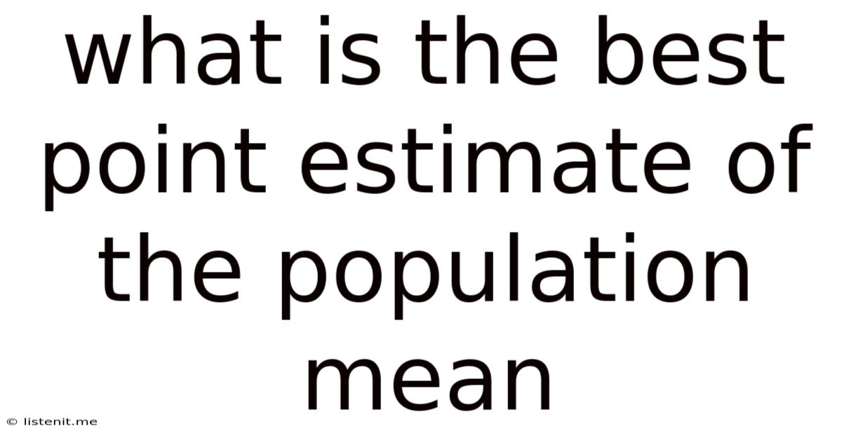What Is The Best Point Estimate Of The Population Mean