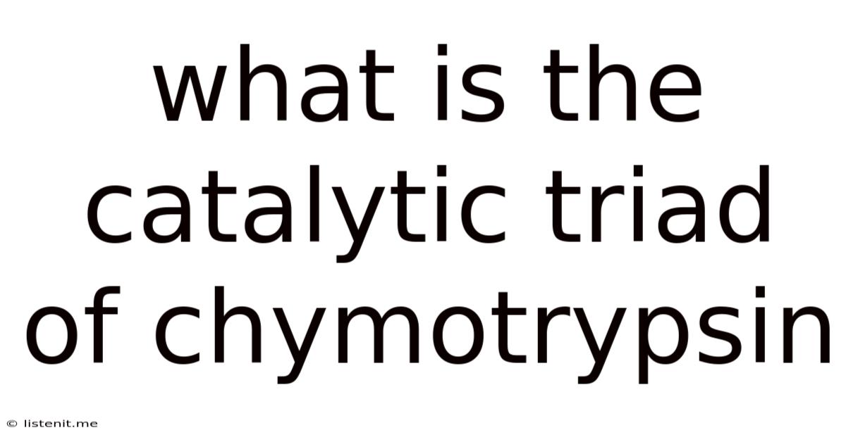 What Is The Catalytic Triad Of Chymotrypsin