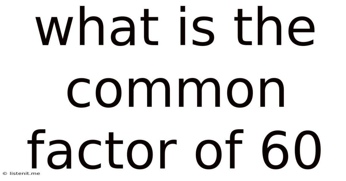 What Is The Common Factor Of 60
