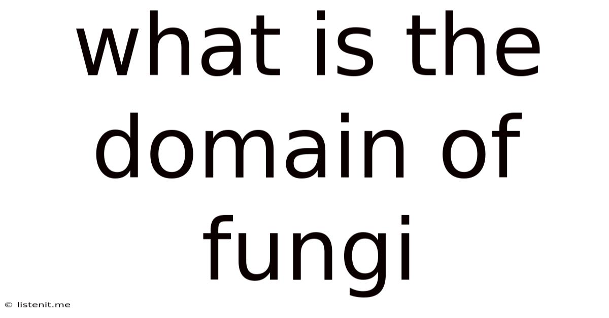 What Is The Domain Of Fungi