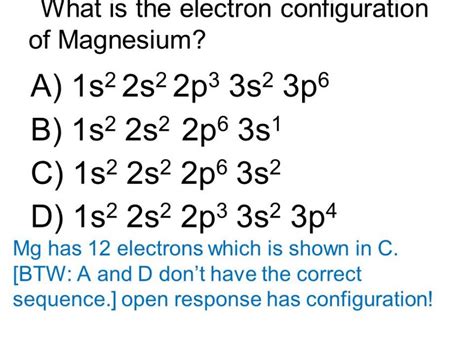 What Is The Electron Configuration Of Mg