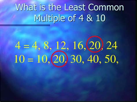 What Is The Least Common Multiple Of 10 And 4