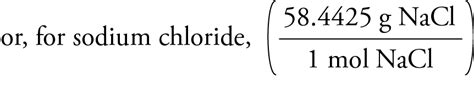 What Is The Molar Mass Of Sodium Chloride