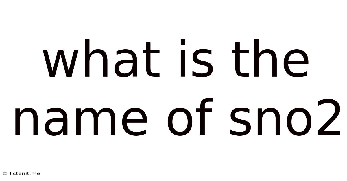 What Is The Name Of Sno2