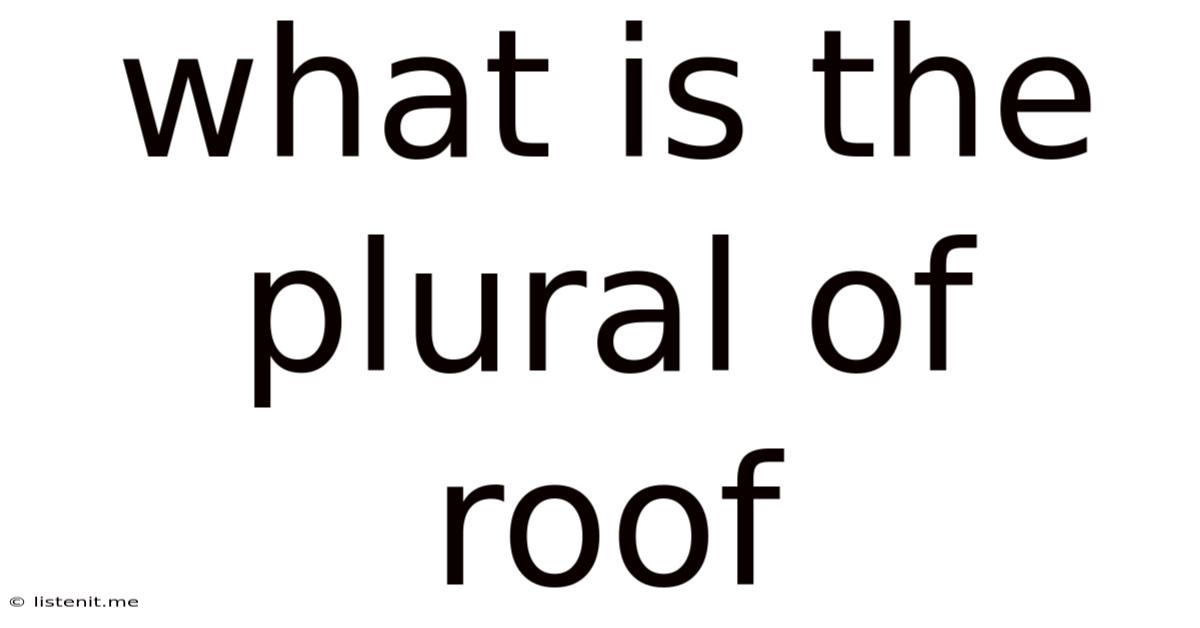 What Is The Plural Of Roof