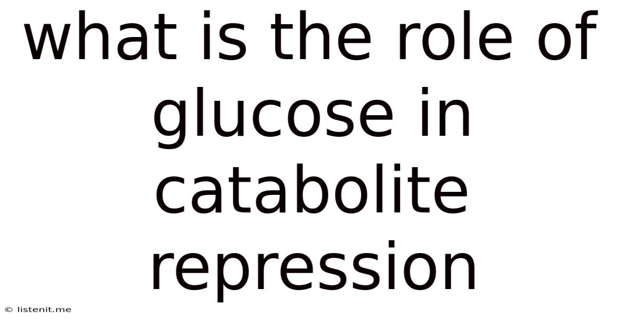 What Is The Role Of Glucose In Catabolite Repression