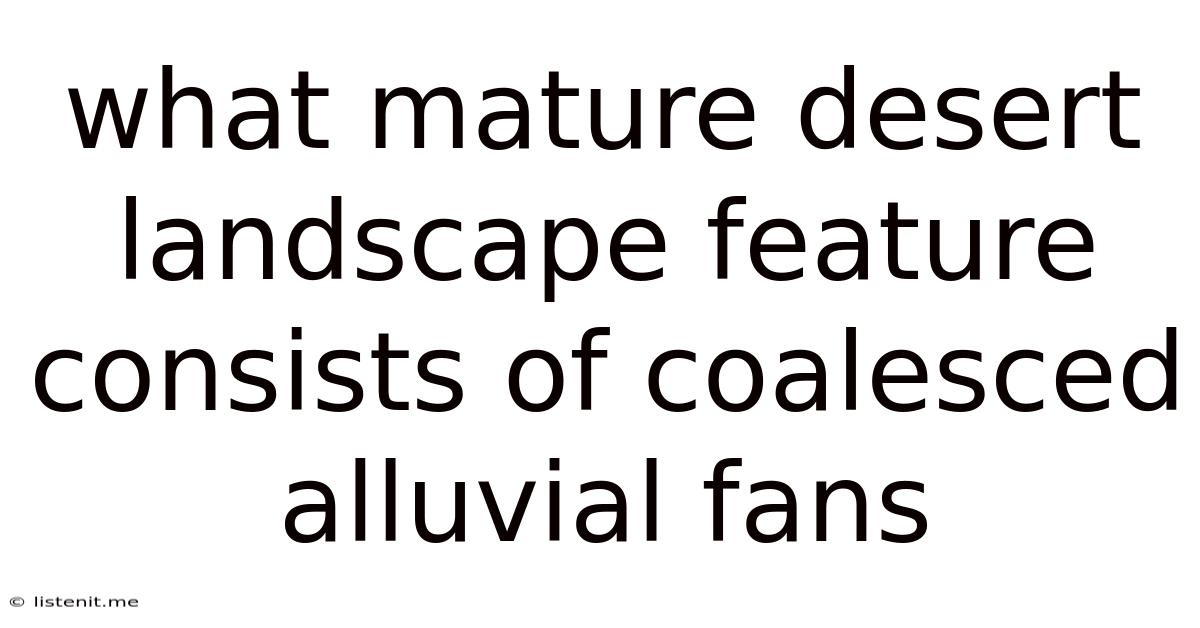 What Mature Desert Landscape Feature Consists Of Coalesced Alluvial Fans