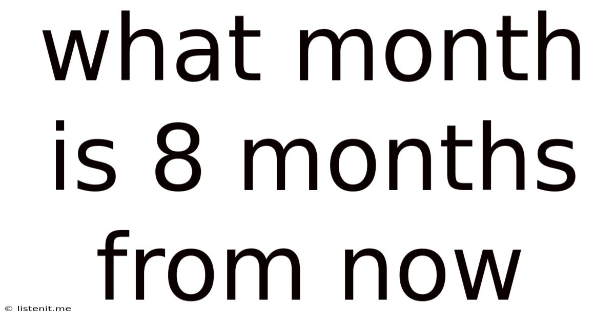 What Month Is 8 Months From Now
