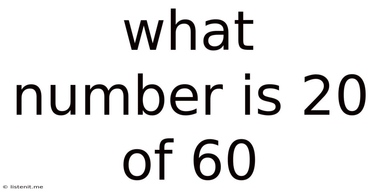 What Number Is 20 Of 60