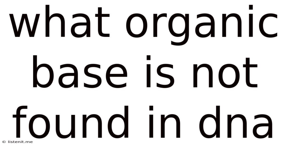 What Organic Base Is Not Found In Dna