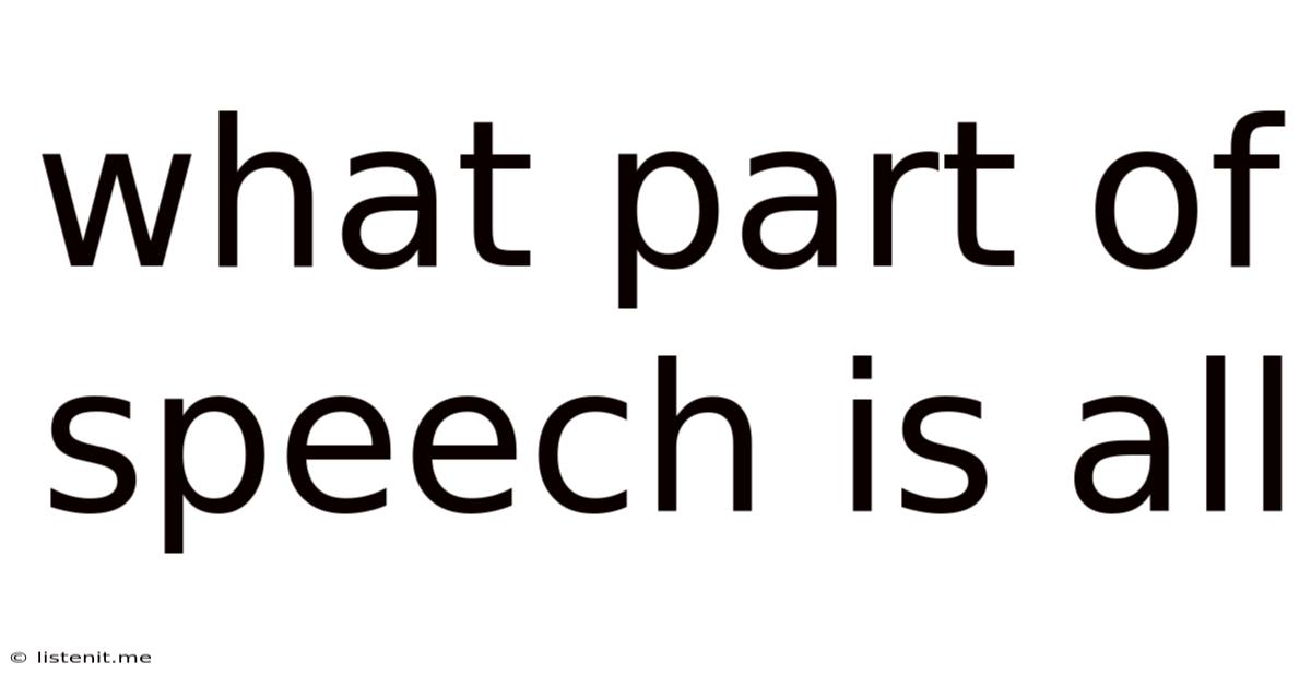 What Part Of Speech Is All