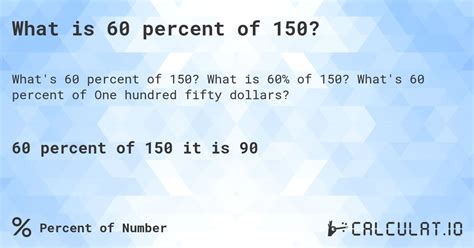 What Percent Of 60 Is 150