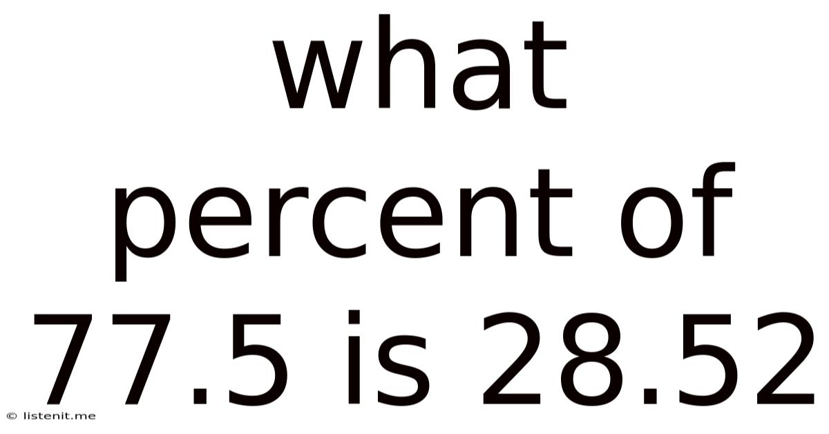 What Percent Of 77.5 Is 28.52