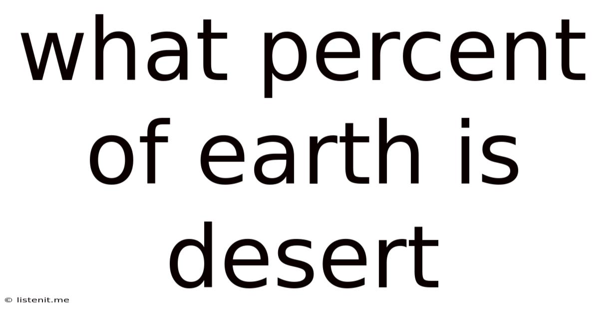 What Percent Of Earth Is Desert