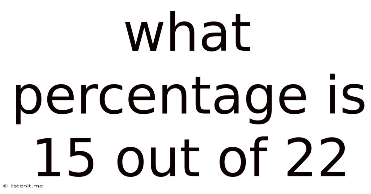 What Percentage Is 15 Out Of 22
