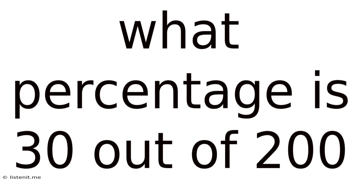 What Percentage Is 30 Out Of 200