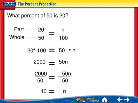 What Percentage Of 50 Is 20