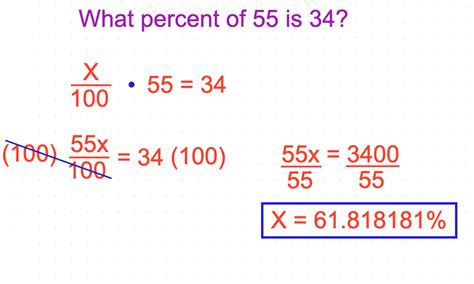 What Percentage Of 55 Is 34