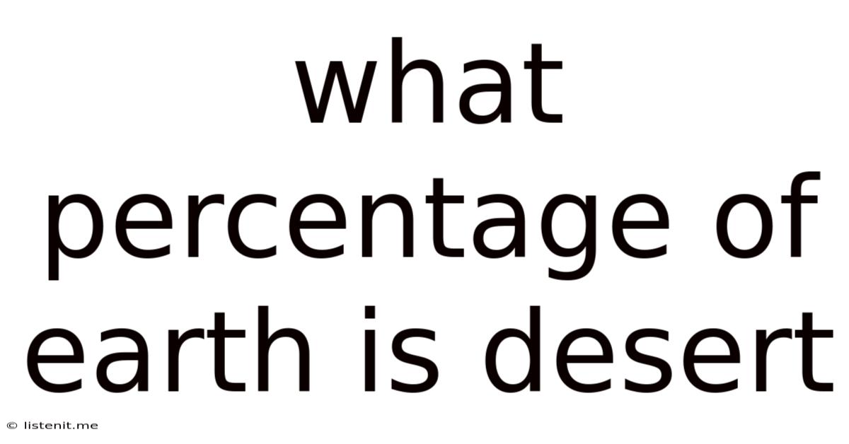 What Percentage Of Earth Is Desert