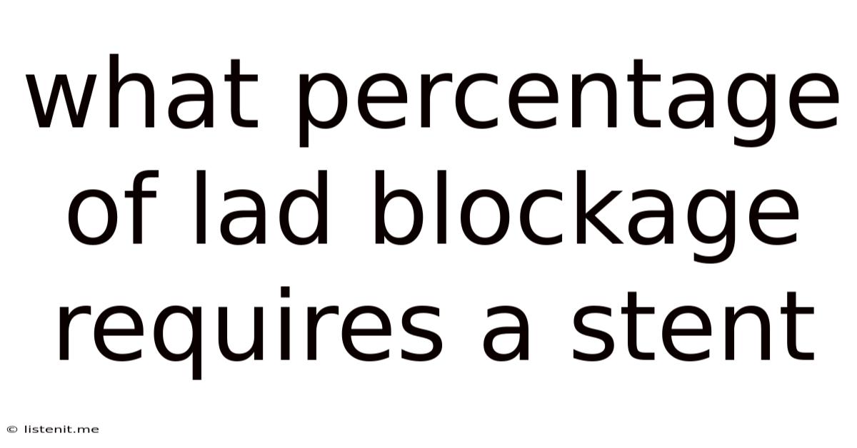 What Percentage Of Lad Blockage Requires A Stent