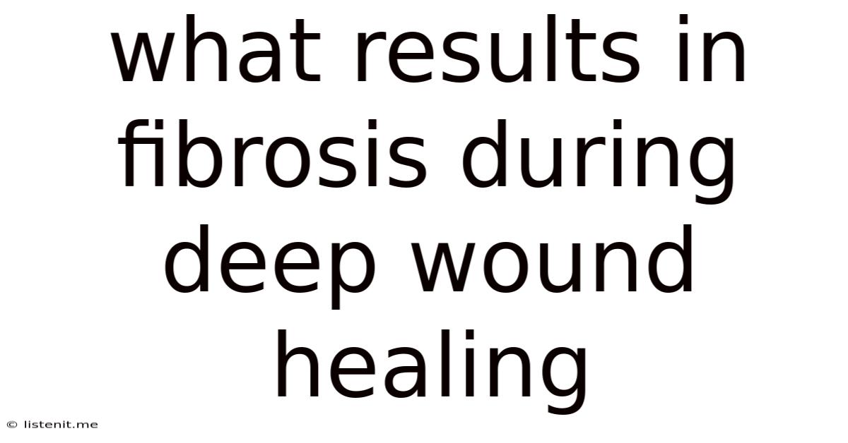 What Results In Fibrosis During Deep Wound Healing