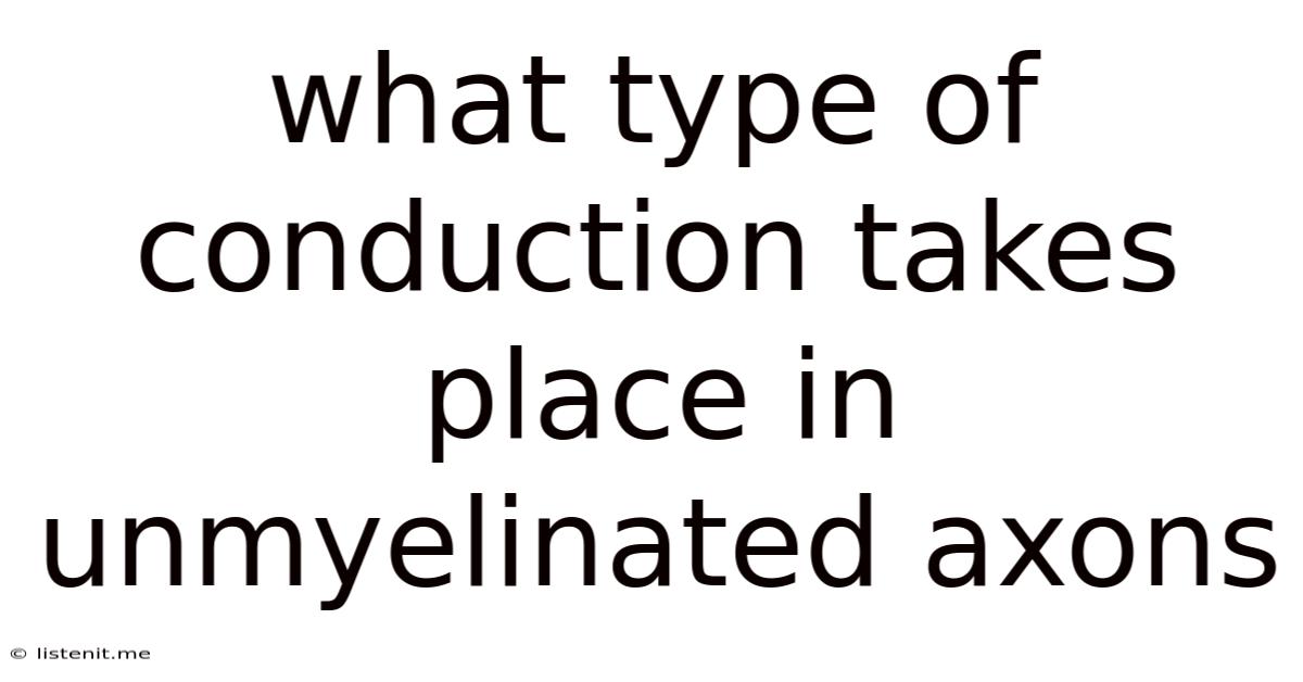 What Type Of Conduction Takes Place In Unmyelinated Axons