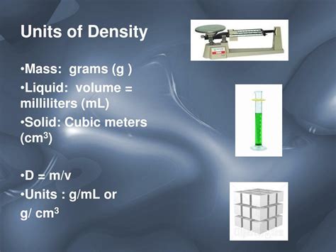 What Units Are Used To Measure Density