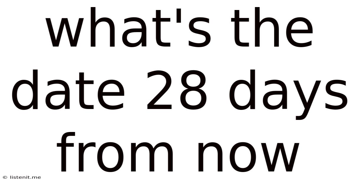 What's The Date 28 Days From Now