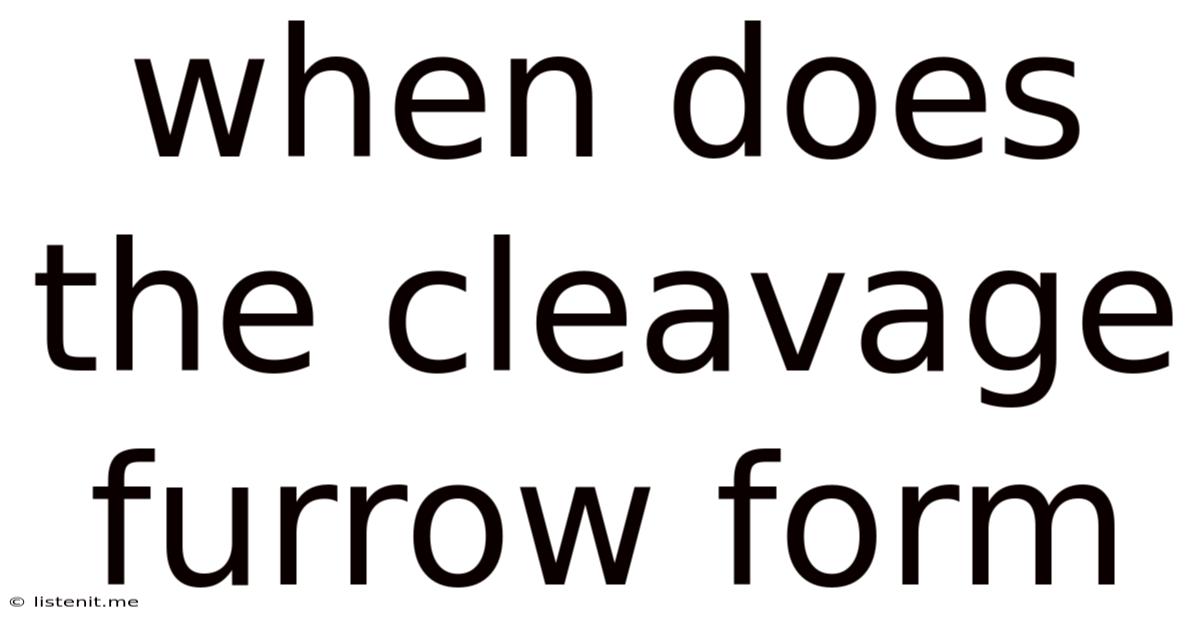 When Does The Cleavage Furrow Form