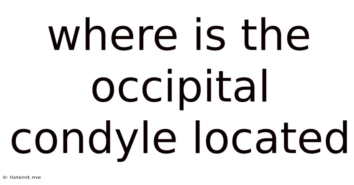 Where Is The Occipital Condyle Located
