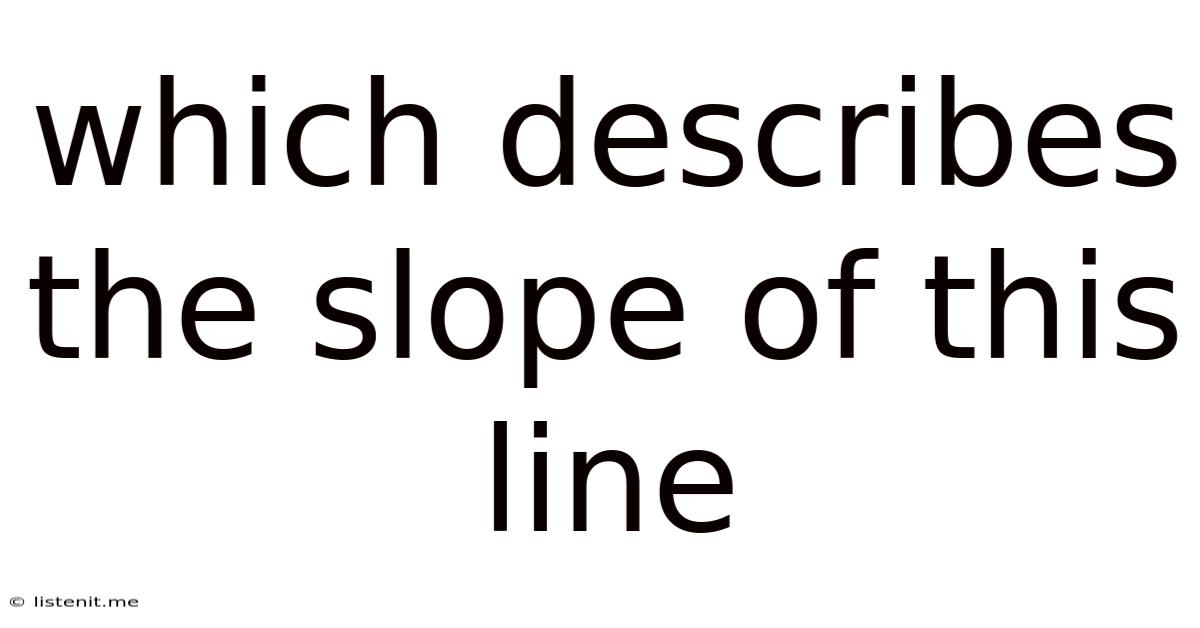 Which Describes The Slope Of This Line