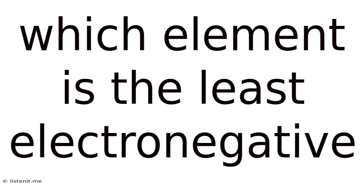 Which Element Is The Least Electronegative
