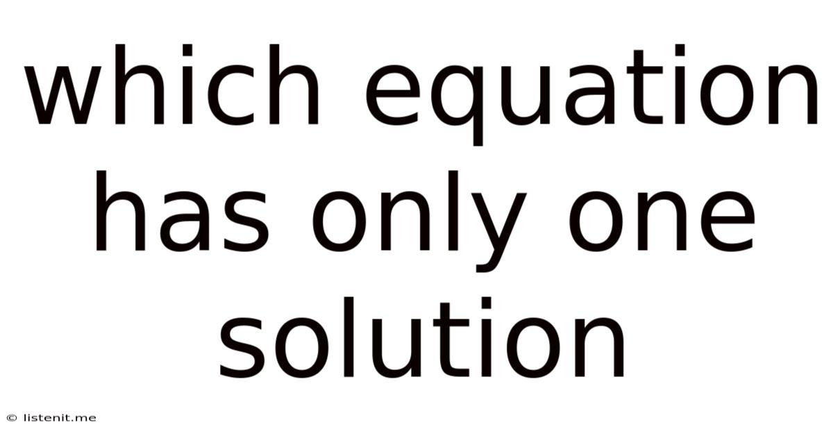 Which Equation Has Only One Solution