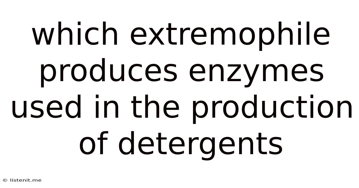 Which Extremophile Produces Enzymes Used In The Production Of Detergents