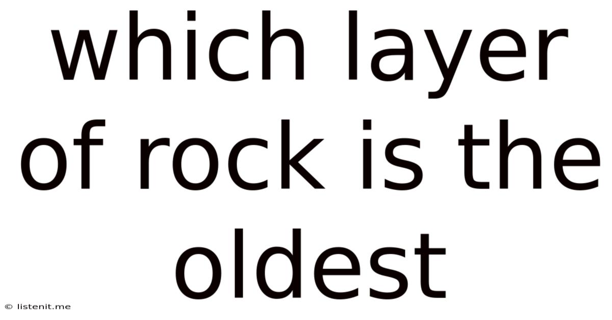 Which Layer Of Rock Is The Oldest