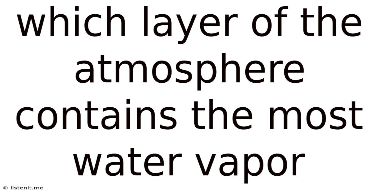 Which Layer Of The Atmosphere Contains The Most Water Vapor