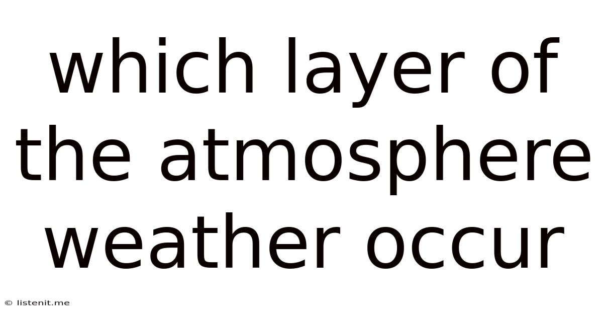 Which Layer Of The Atmosphere Weather Occur