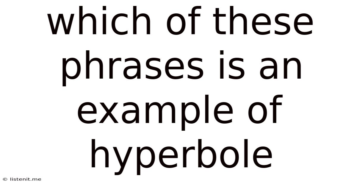 Which Of These Phrases Is An Example Of Hyperbole
