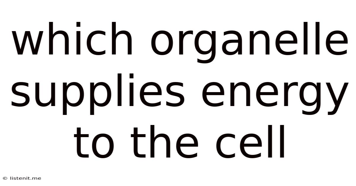 Which Organelle Supplies Energy To The Cell
