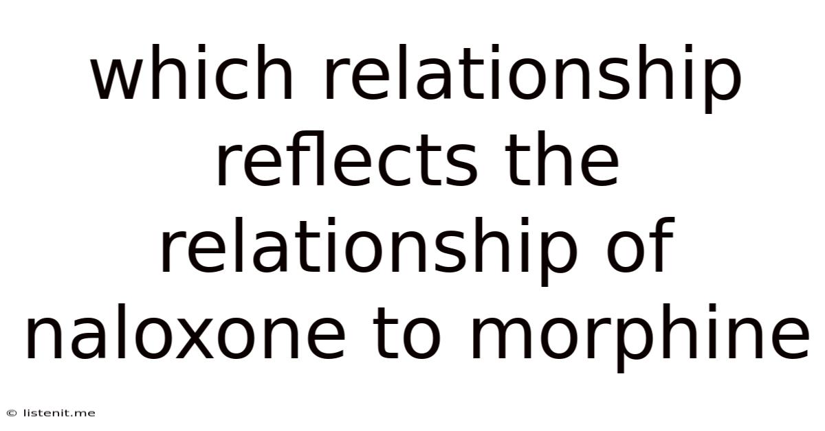 Which Relationship Reflects The Relationship Of Naloxone To Morphine