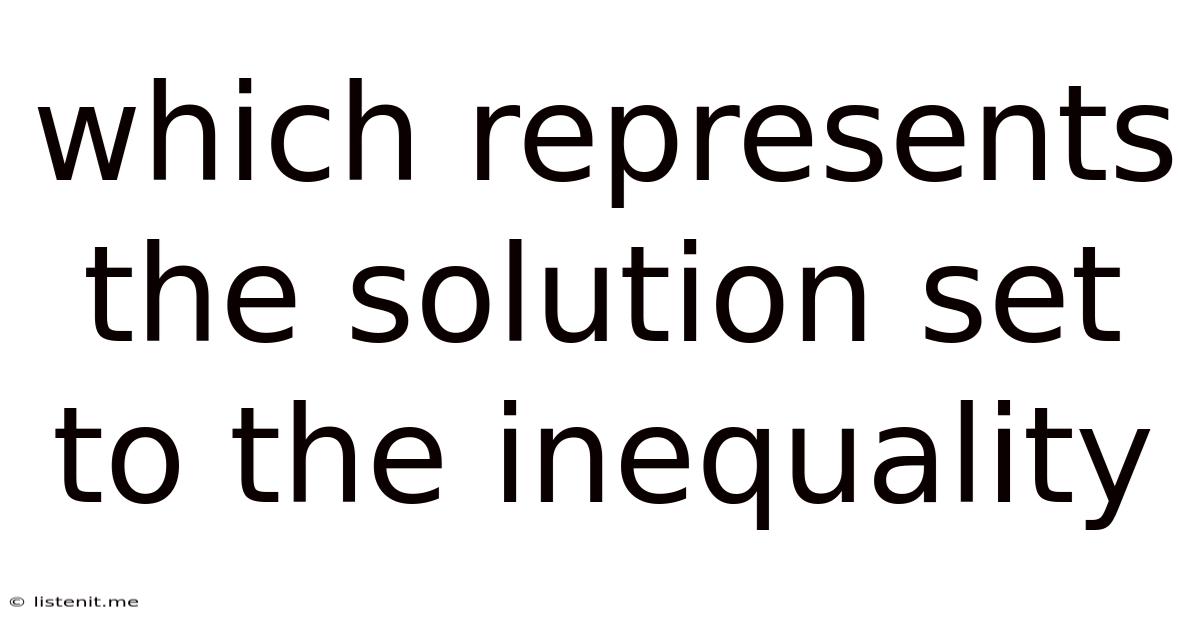 Which Represents The Solution Set To The Inequality