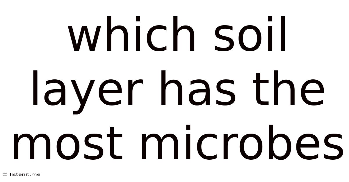 Which Soil Layer Has The Most Microbes