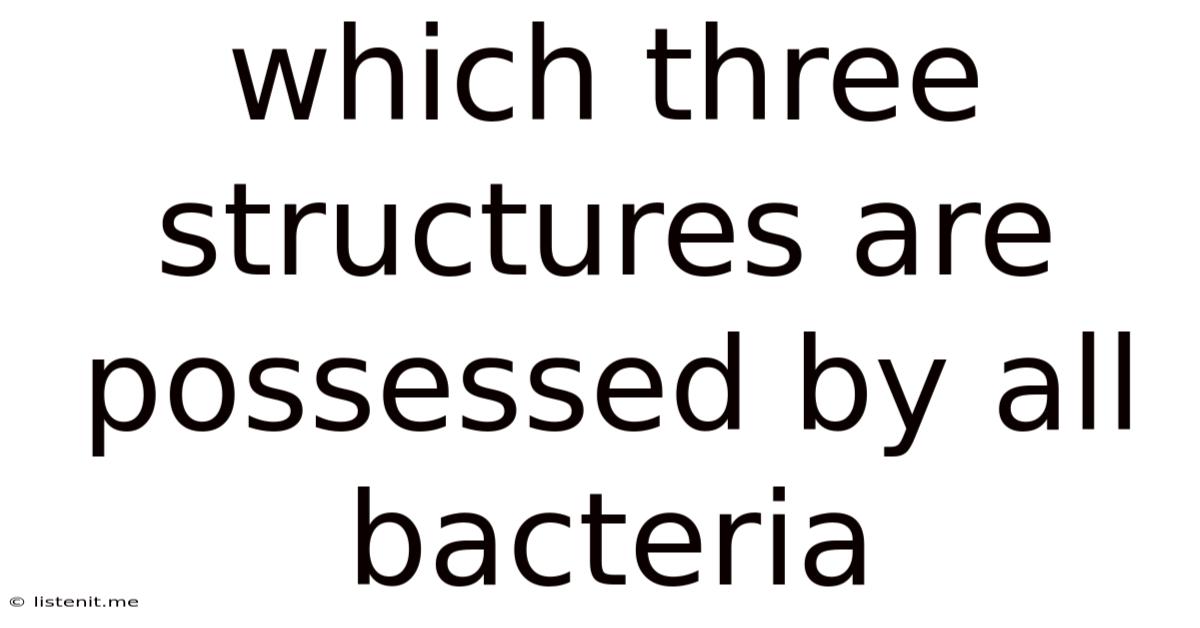 Which Three Structures Are Possessed By All Bacteria