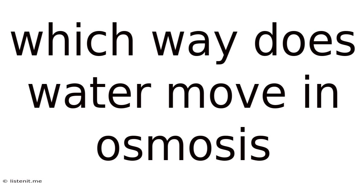 Which Way Does Water Move In Osmosis
