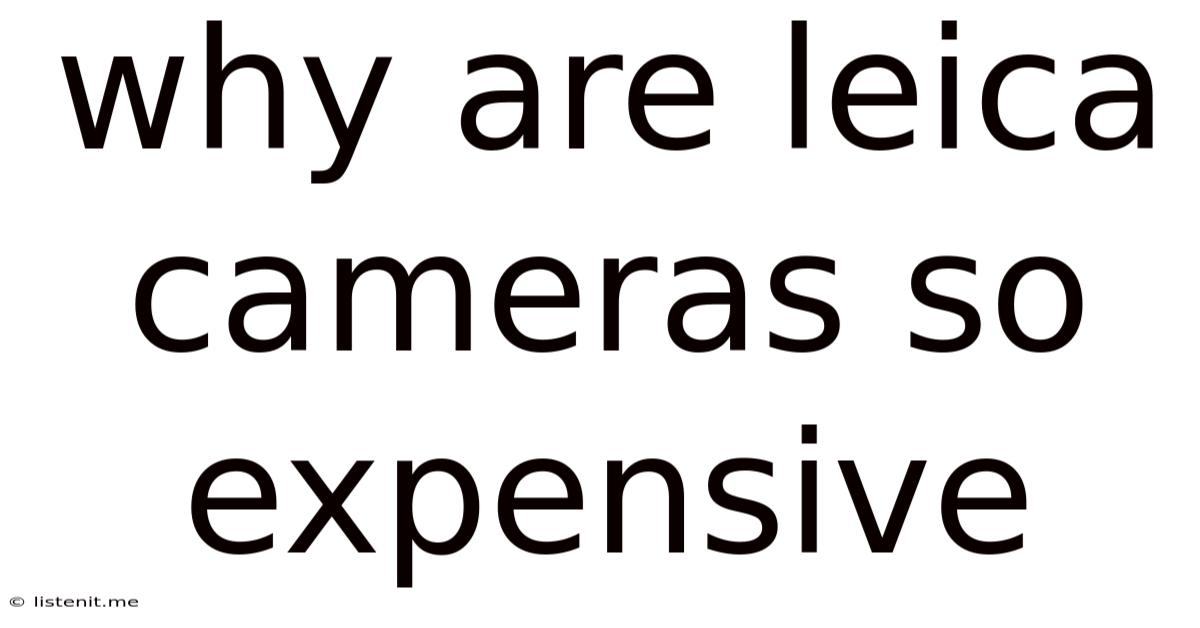 Why Are Leica Cameras So Expensive