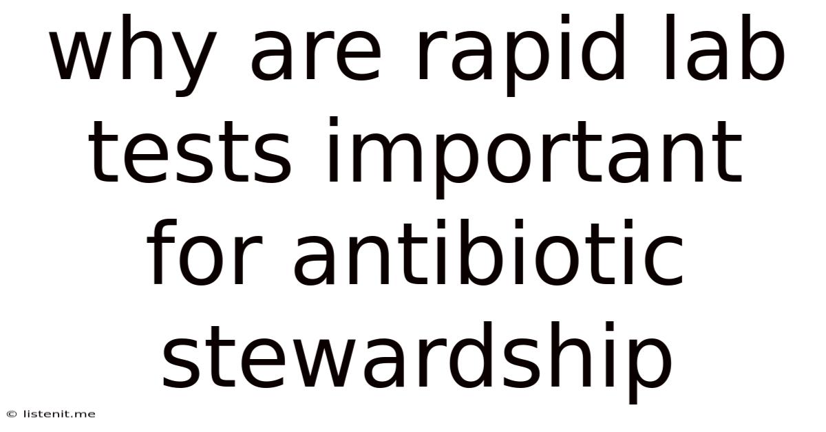 Why Are Rapid Lab Tests Important For Antibiotic Stewardship