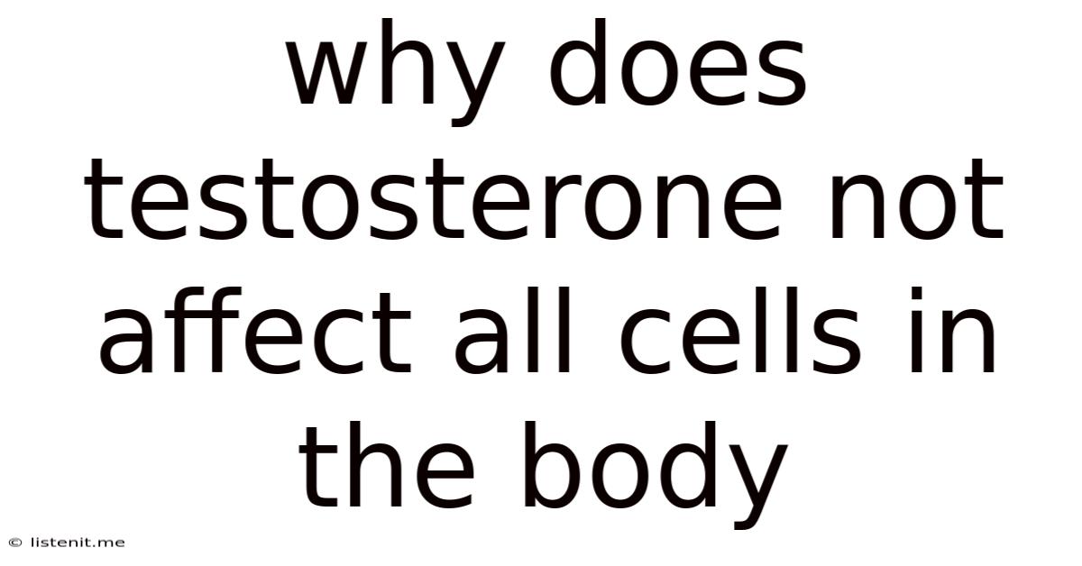 Why Does Testosterone Not Affect All Cells In The Body