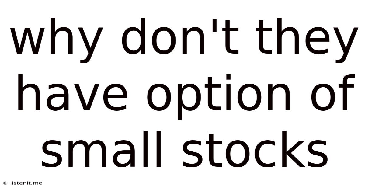 Why Don't They Have Option Of Small Stocks