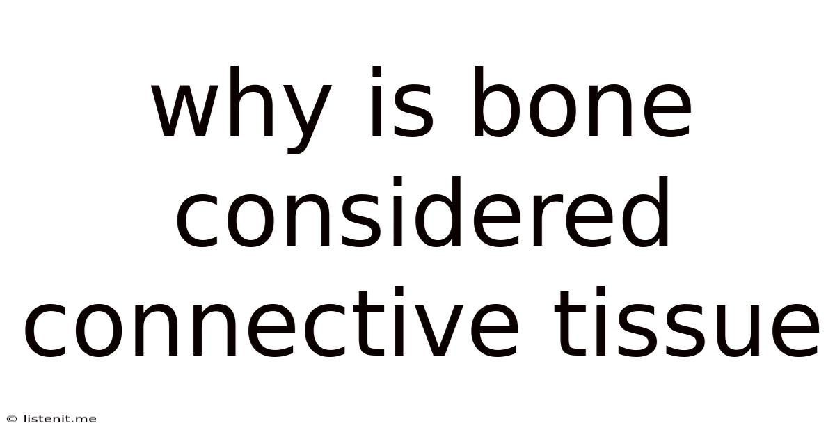 Why Is Bone Considered Connective Tissue