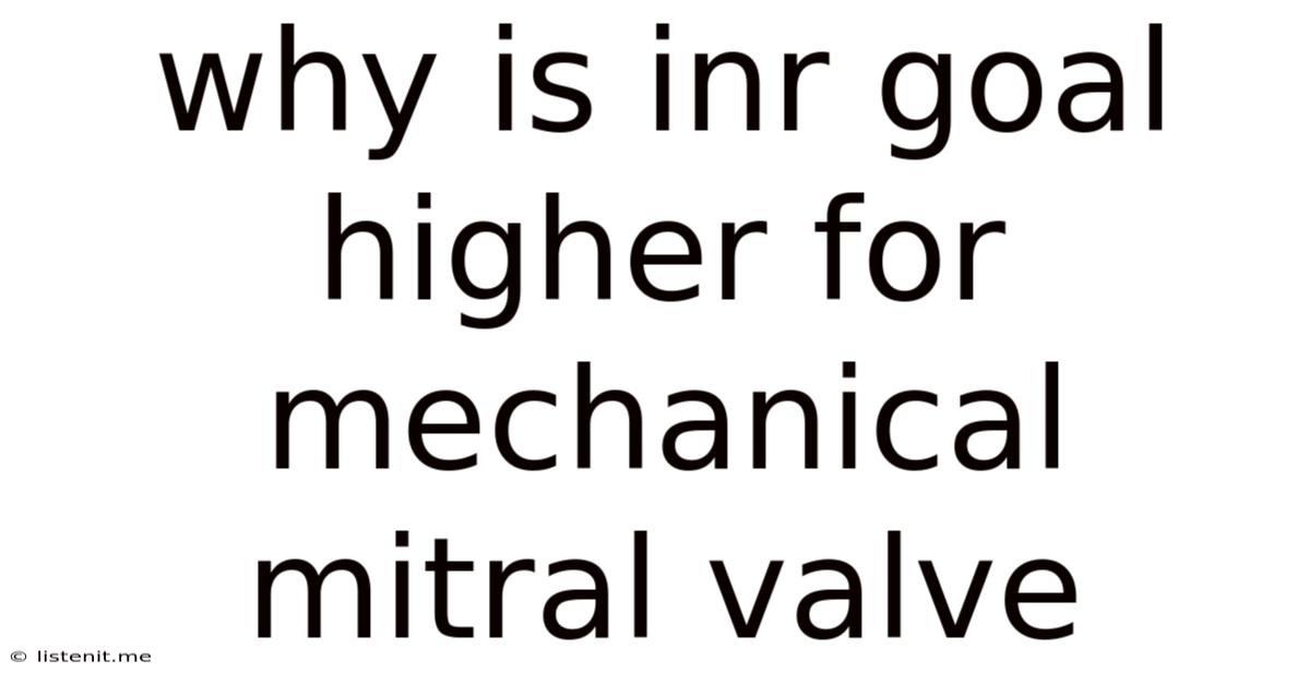 Why Is Inr Goal Higher For Mechanical Mitral Valve